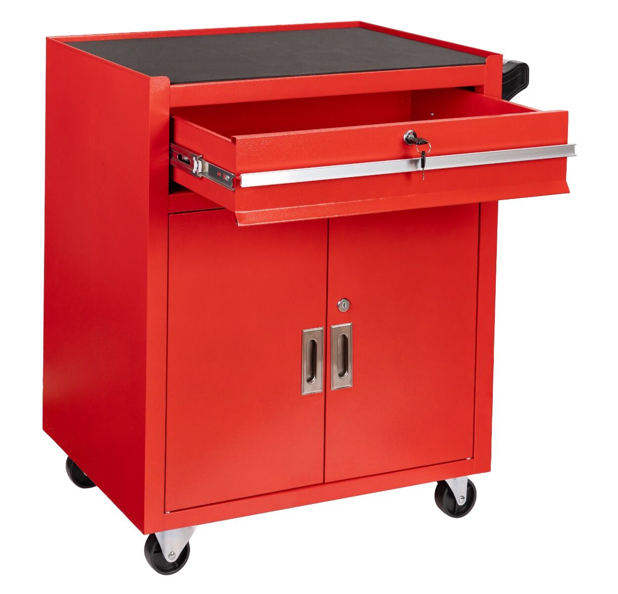 ÜRES SZERSZÁMOS KOCSI - SZERSZÁMOS SZEKRÉNY PIROS KEREKEKKEL ÉS FOGANTYÚVAL INVENTO PRÉMIUM 73 X 63 X 40 CM INVENTO