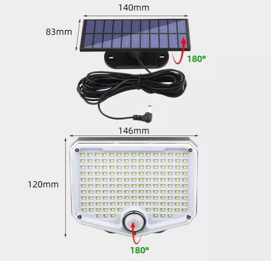 LED lámpa 8W, napelemmel, távirányítóval és 2000 mAh akkumulátorral, IP65, Breckner Germany