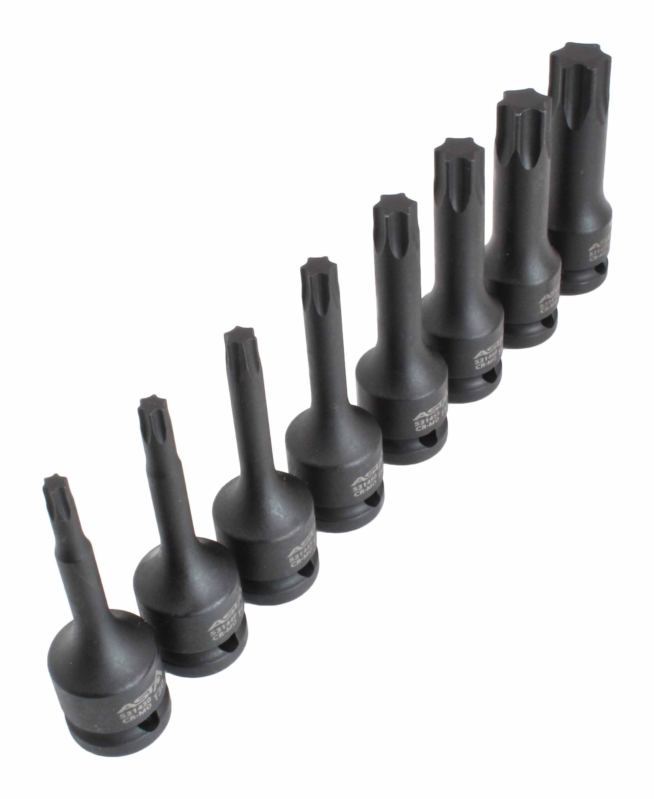 Levegős dugókulcs készlet biti TORX 1/2" t31-t80 8 darab