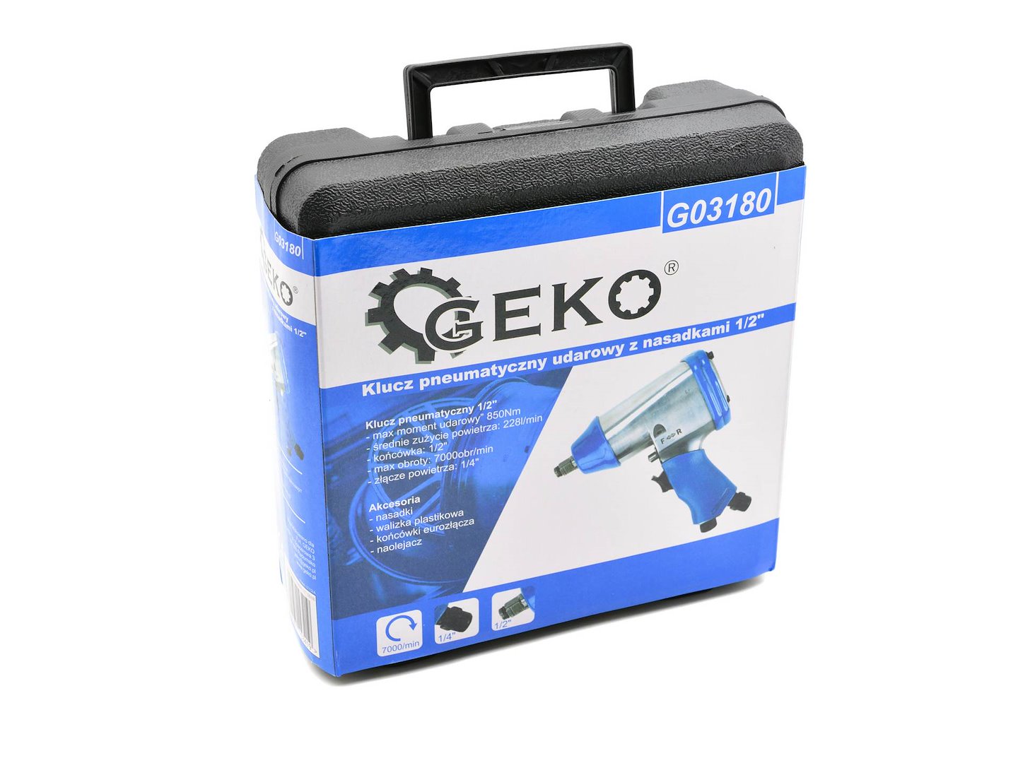 Légkulcs készlet 1/2" dugókulcsokkal 9-27 mm GEKO
