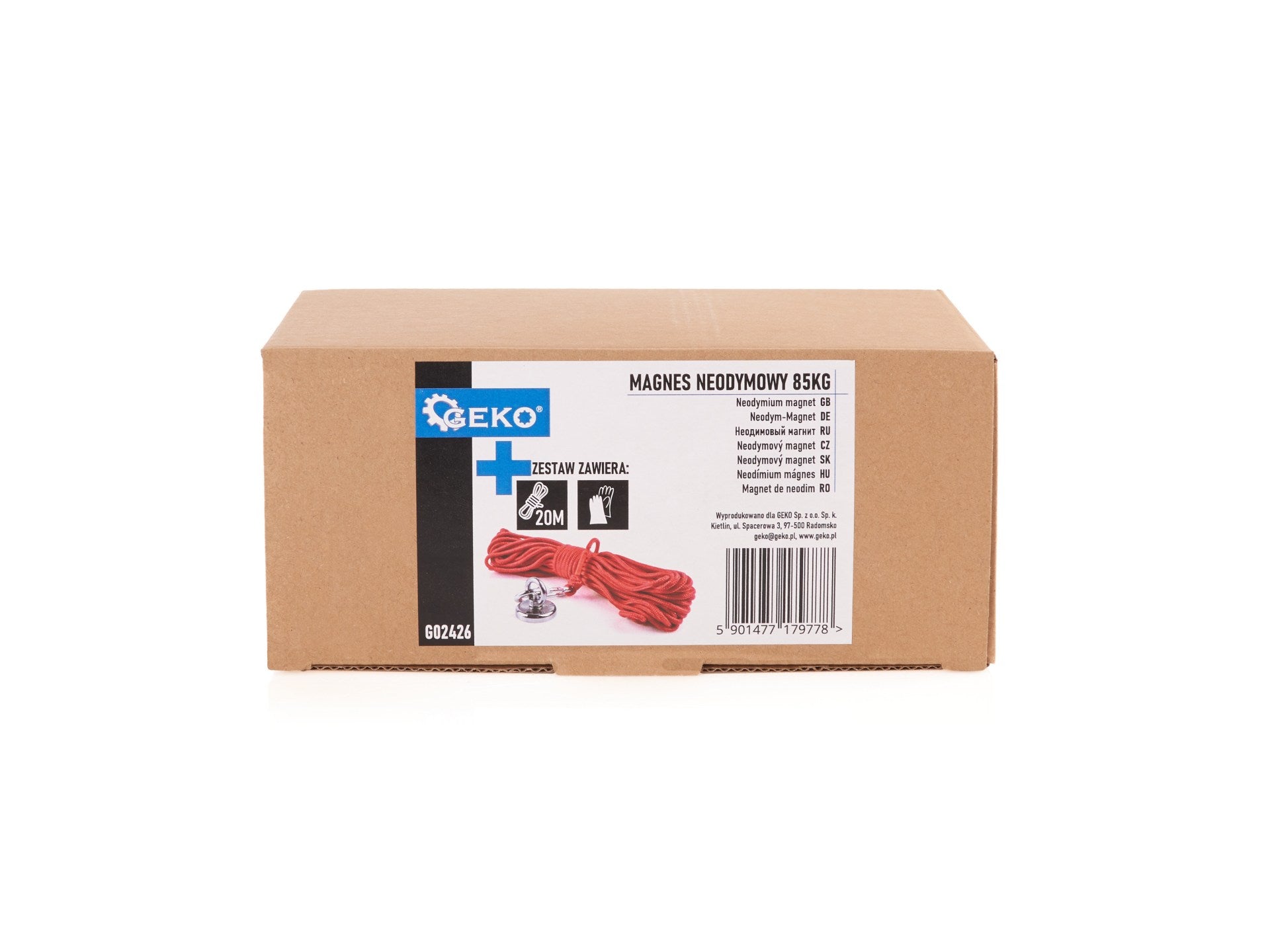 NEODIM MÁGNES KÉSZLET 85KG KÖTÉLLEL 20M ÉS KESZTYŰVEL