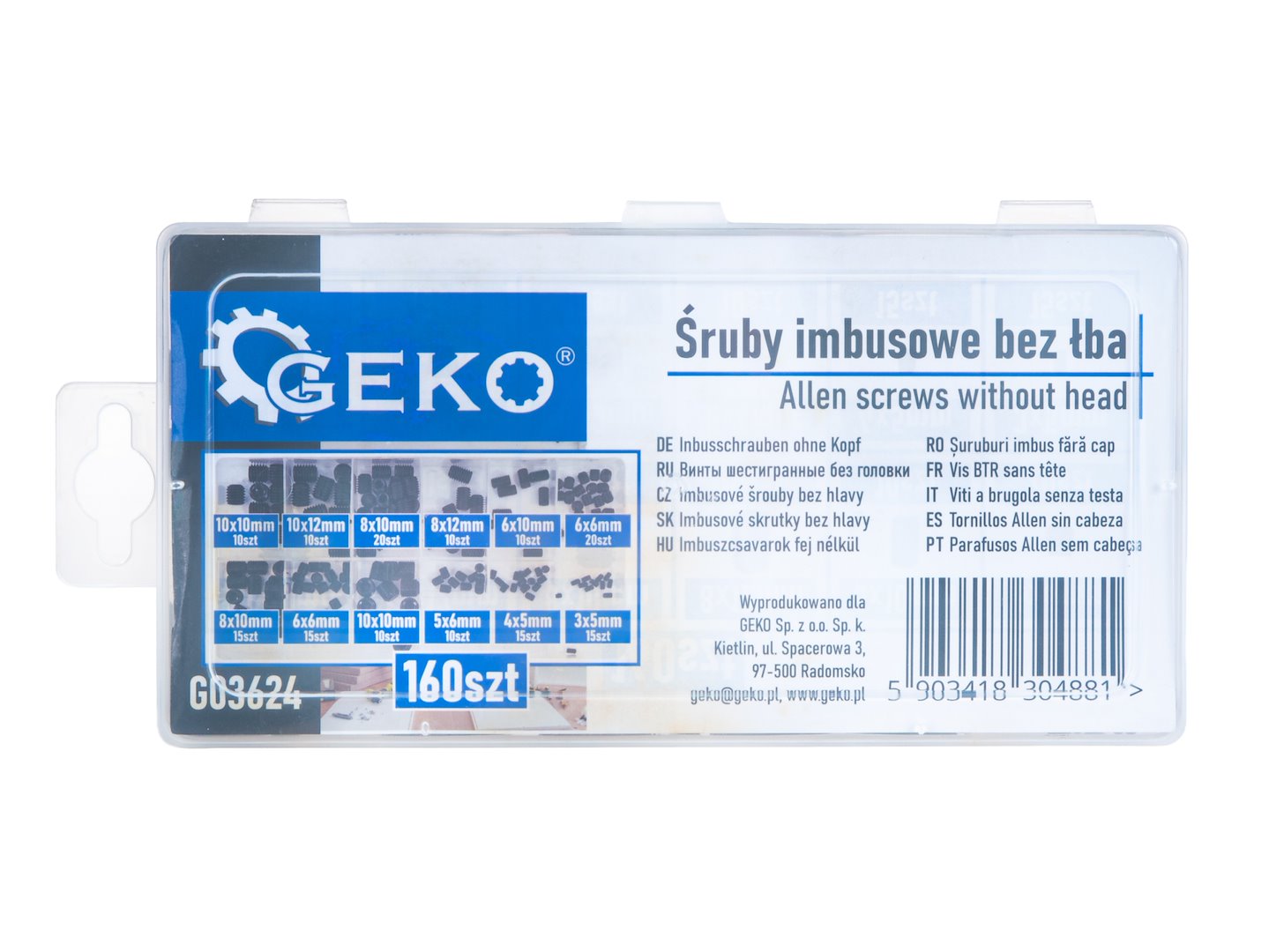Menetes csapkészlet imbusz 160 db GEKO