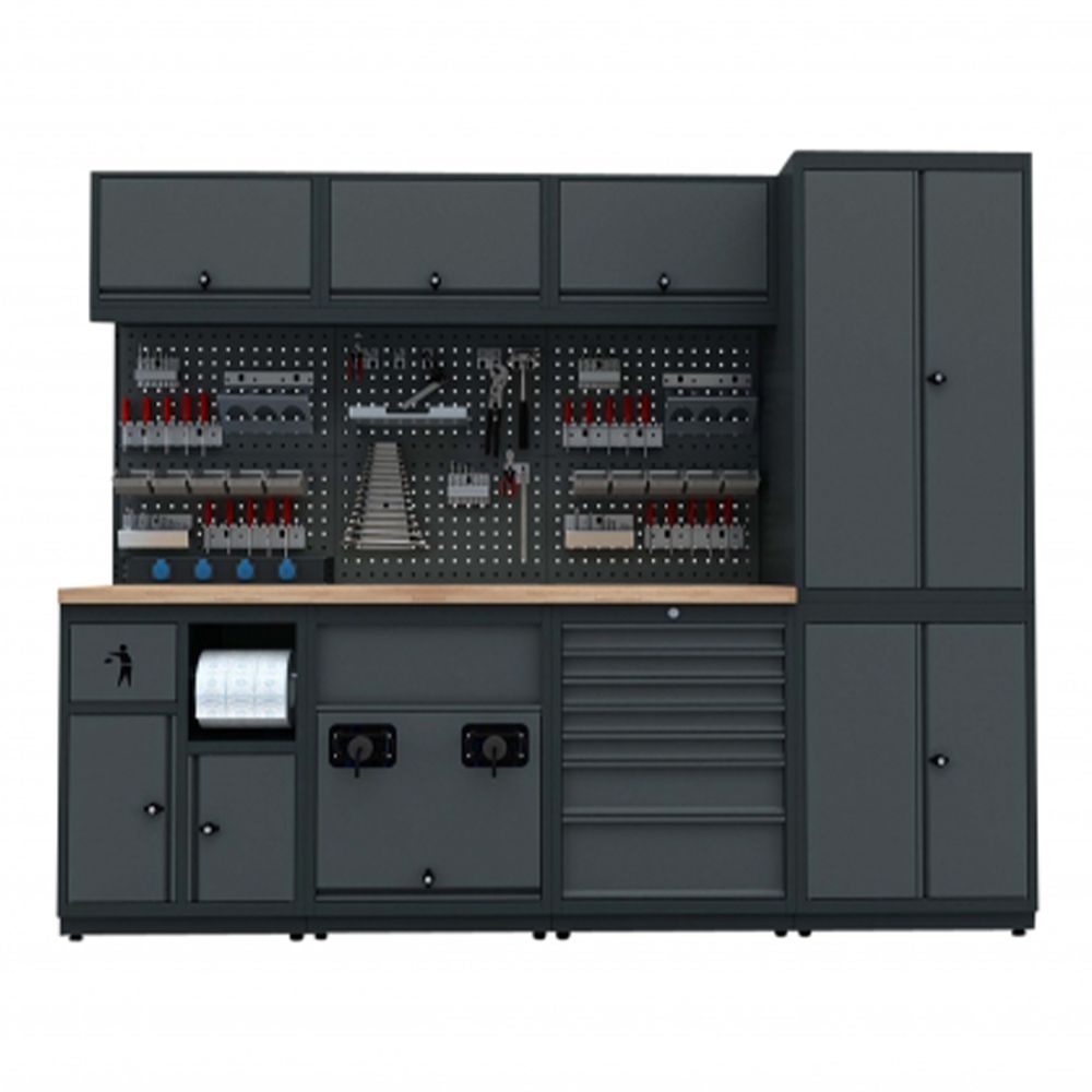 Műhelyszekrény készlet munkapaddal 2.48m d model