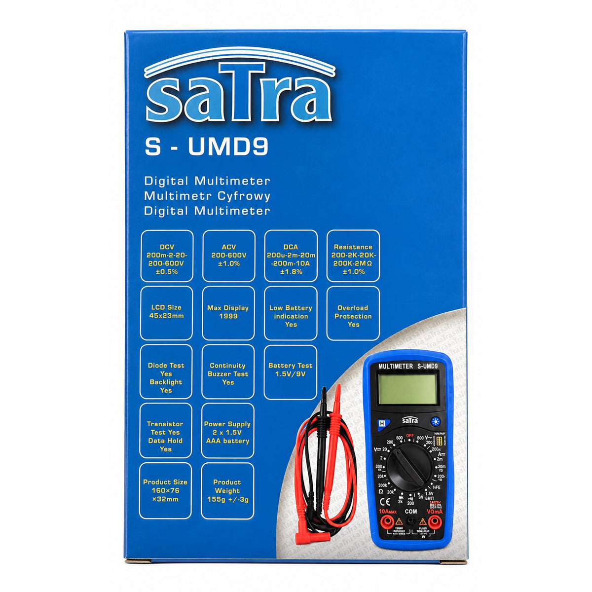 Satra digitális multiméter ac 200-750v dc 200mv-200ma 200ua-200ma