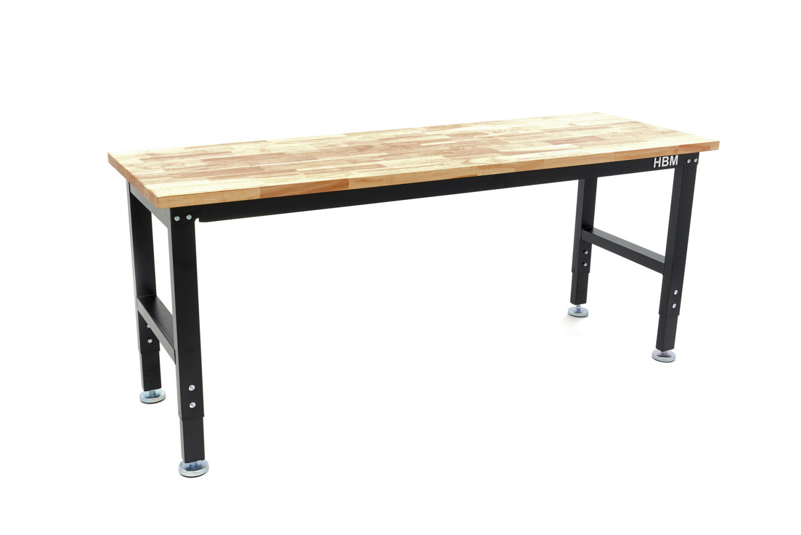 Munkapad - munkaasztal állítható magassággal tömör fa munkalappal 182 cm HBM