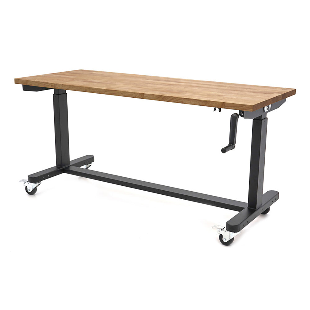 Munkapad állítható magasságú tömörfa munkalappal 152cm