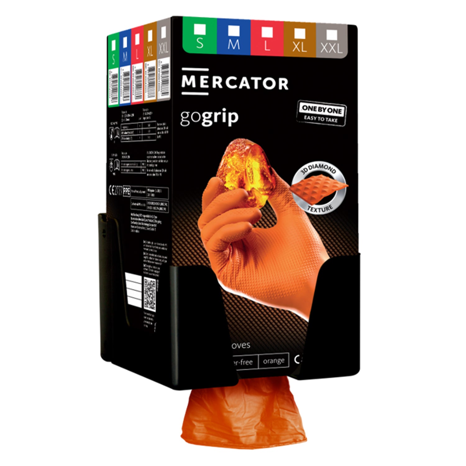Nitril kesztyű premium MERCATOR one by one narancssárga l méret 100 db