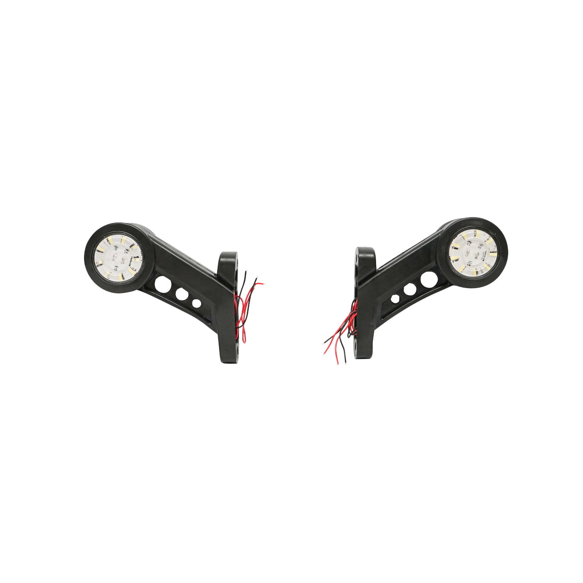 Oldalsó LED helyzetjelző lámpa szett, 12–24V, piros-fehér, rugalmas PVC házzal, Breckner Germany