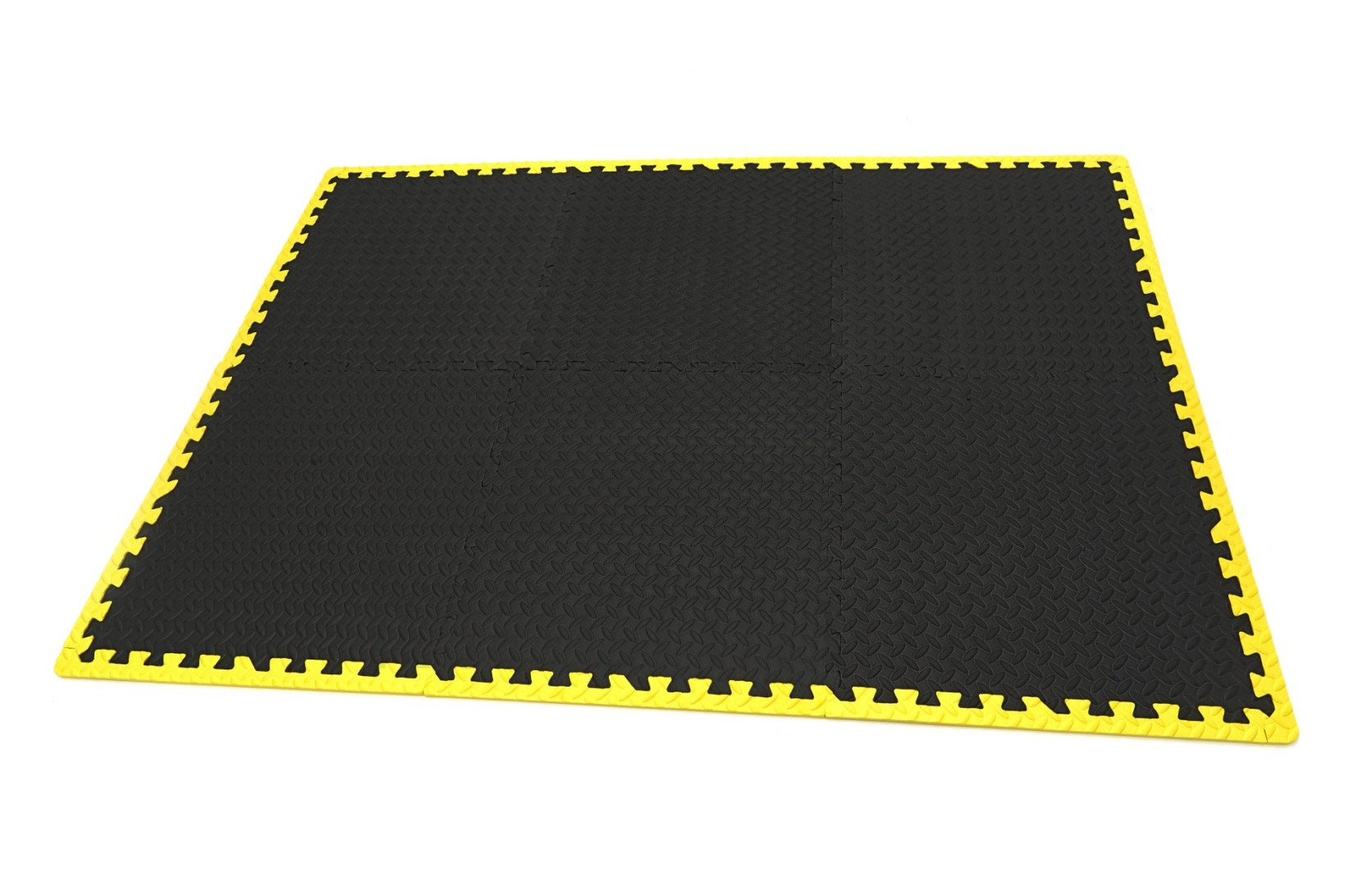 Padlóvédő puzzle habszivacs szőnyeg 6 db csúszásmentes padlóhoz fekete sárga 61x61 cm HBM MACHINES