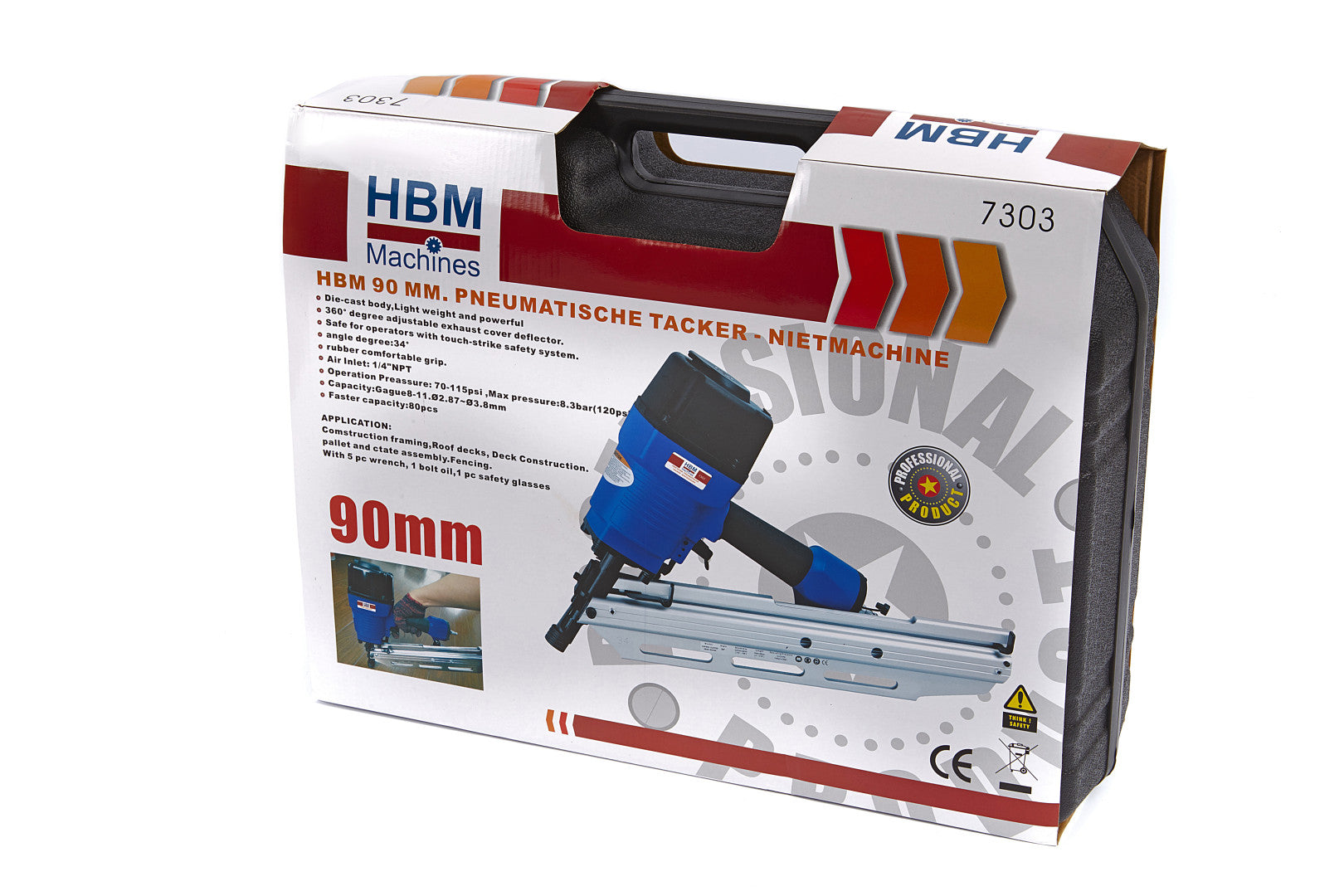 Pneumatikus szögbelövő pisztoly HBM 90 mm