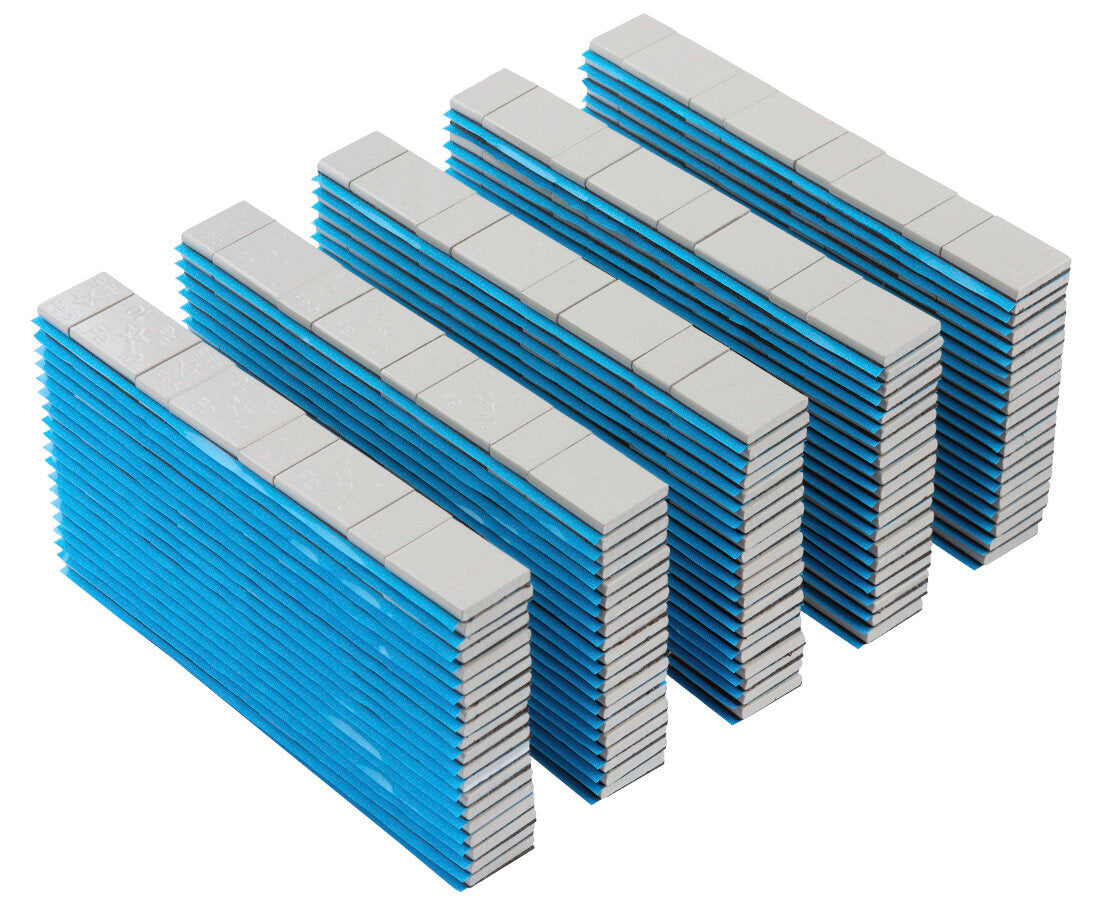 ÖNTAPADÓ CENTÍROZÓ KERÉKSÚLY KÉSZLET GUMIABRONCSOKHOZ 5/10 G 100 SÁV 8 DB/SÁV MATT SZÜRKE