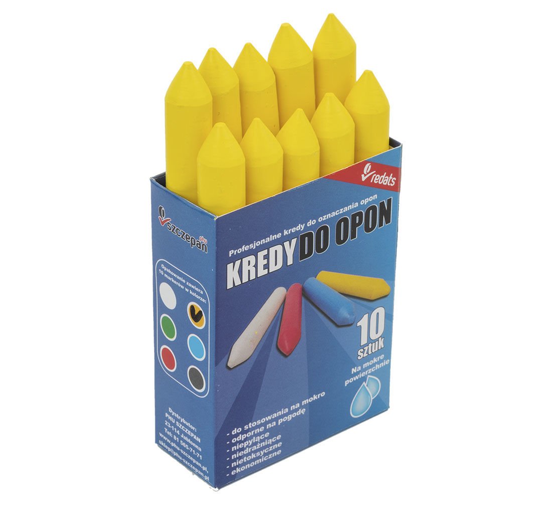 PRÉMIUM GUMIJELÖLŐ KRÉTA KÉSZLET 10 DB SÁRGA