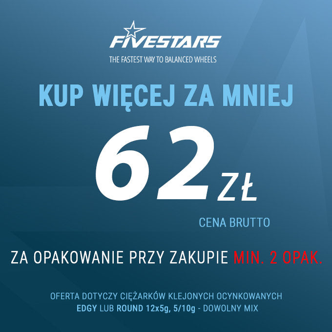 ÖNTAPADÓ CENTÍROZÓ KERÉKSÚLY KÉSZLET GUMIABRONCSOKHOZ 5/10 G 100 SÁV 8 DB/SÁV FIVE STAR