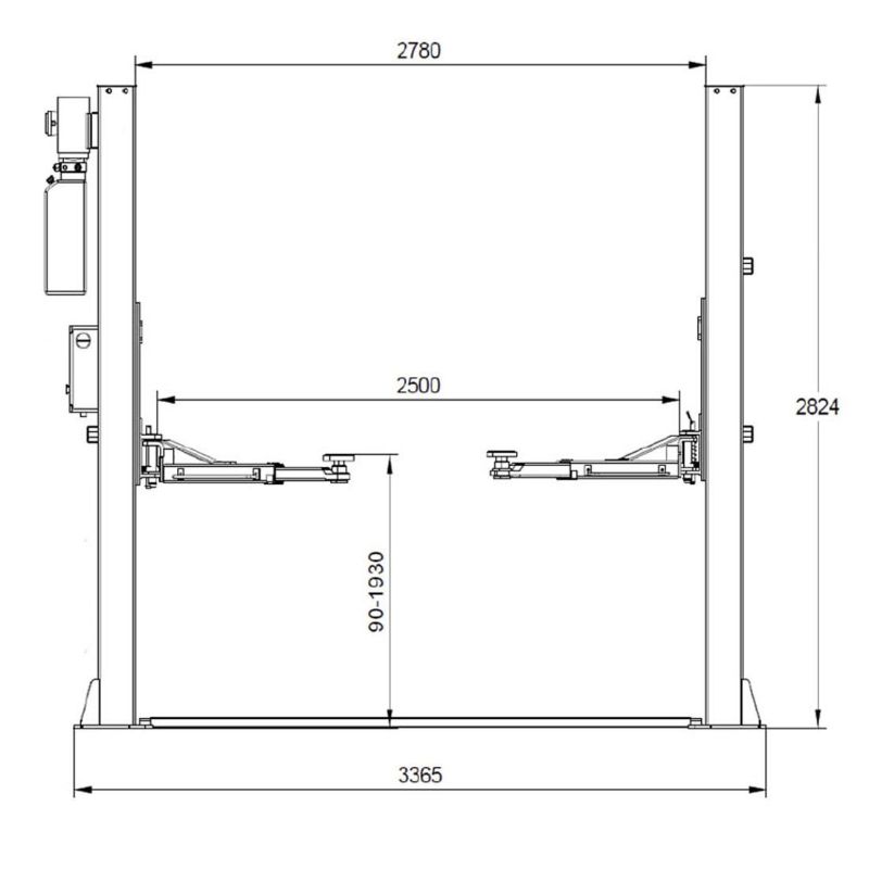 KÉTOSZLOPOS - CSÁPOS EMELŐ AUTOMATA ZÁRKIOLDÁSSAL 4 T 380 V + INGYEN OLAJ