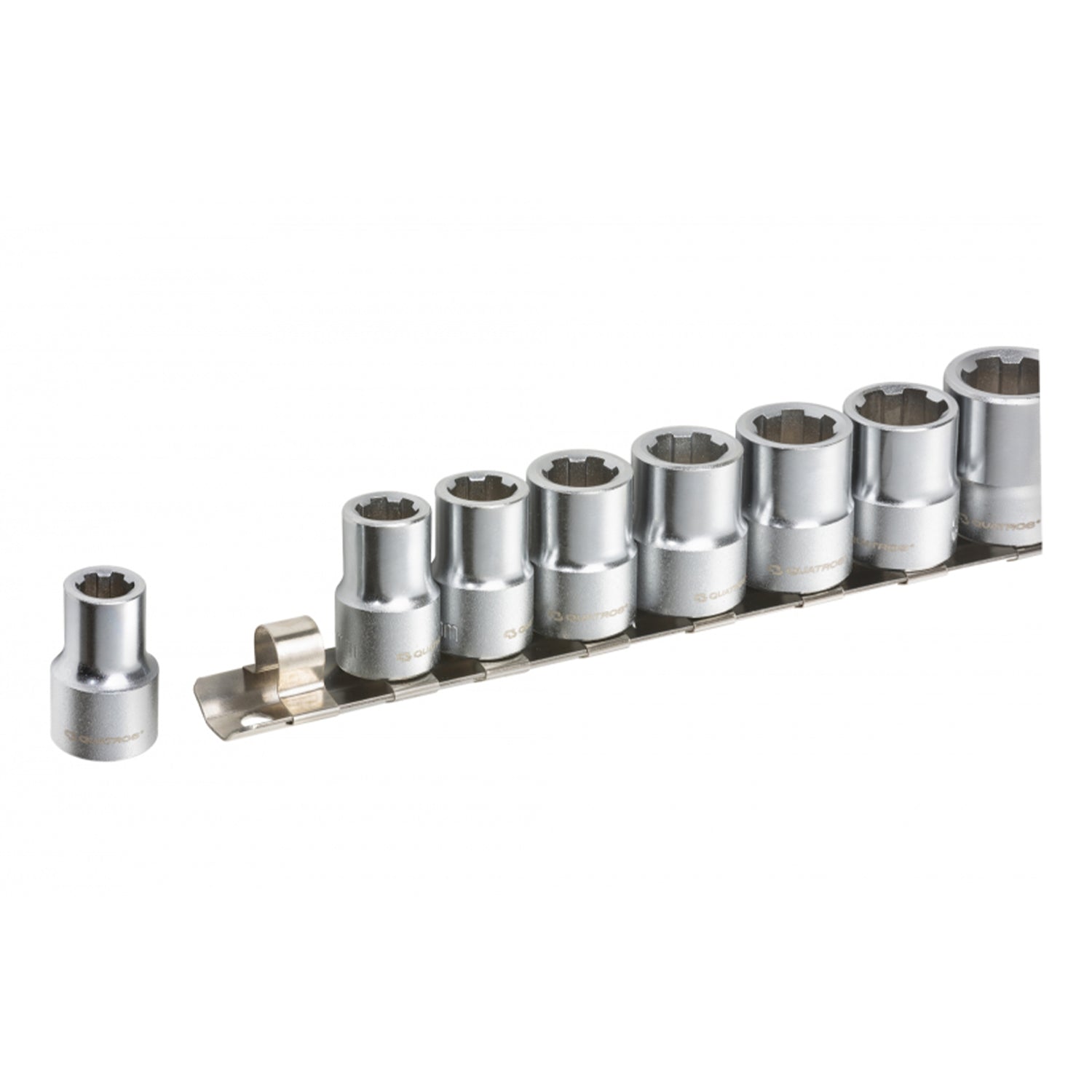 DUGÓKULCS KÉSZLET 3/8″ Cr-V 8–19 MM QUATROS