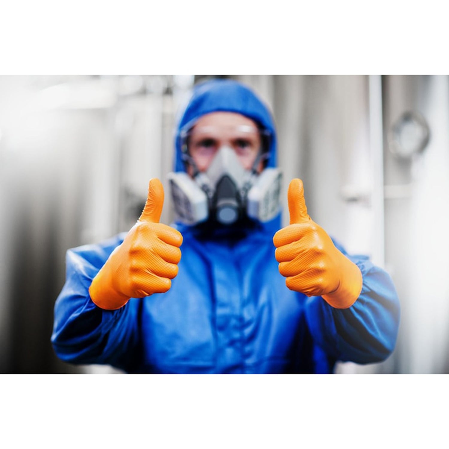 NITRIL KESZTYŰ PREMIUM MERCATOR ONE BY ONE NARANCSSÁRGA M MÉRET 100 DB