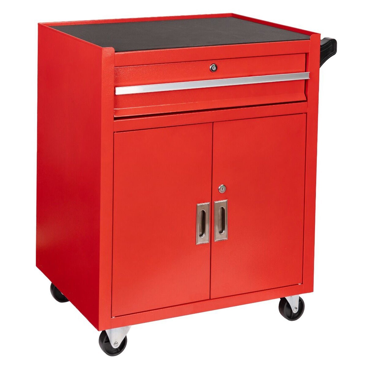 Üres szerszámos kocsi - szerszámos szekrény piros kerekekkel és fogantyúval INVENTO prémium 73 x 63 x 40 cm INVENTO