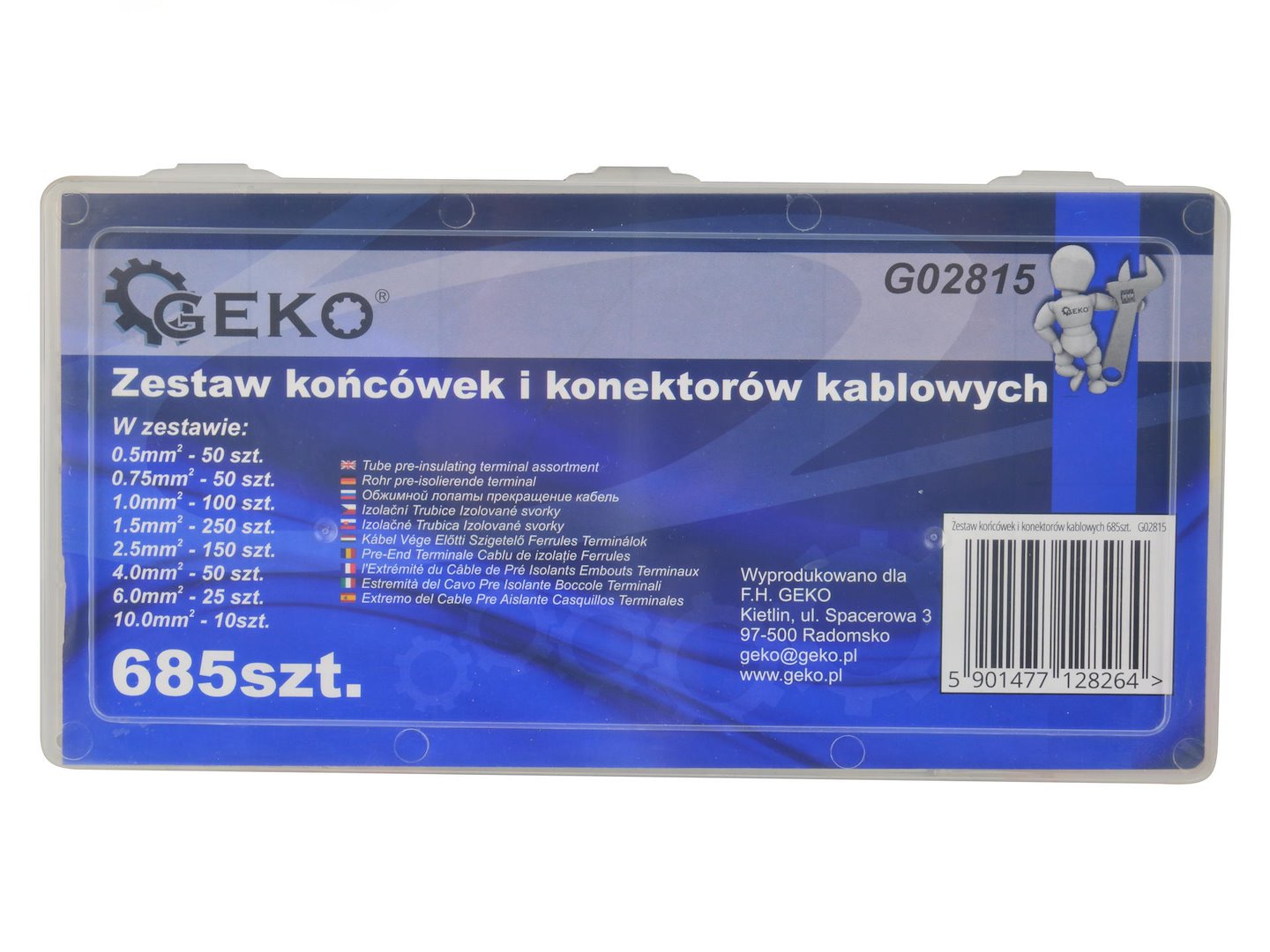 Érvéghüvely készlet 685 db GEKO