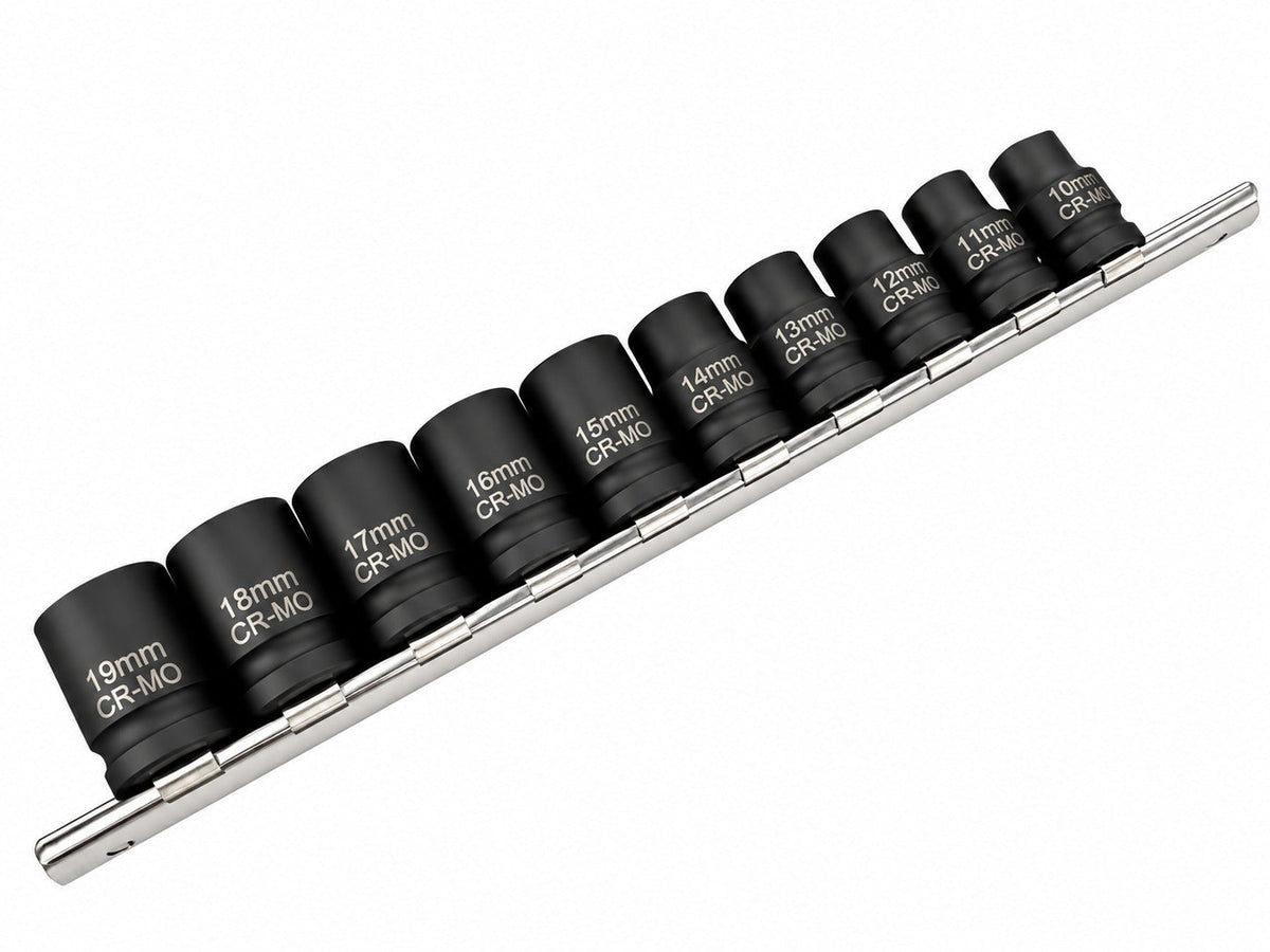Gépi bi-hexagonális dugókulcs készlet rövid 10 db 1/2" 12 oldal