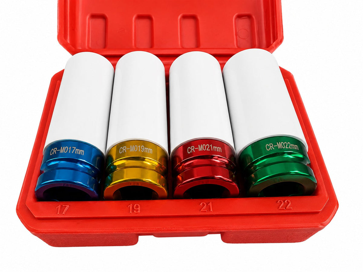 4 db dugókulcs készlet könnyűfém keréktárcsákhoz 1/2 17-22mm GEBO TOOLS