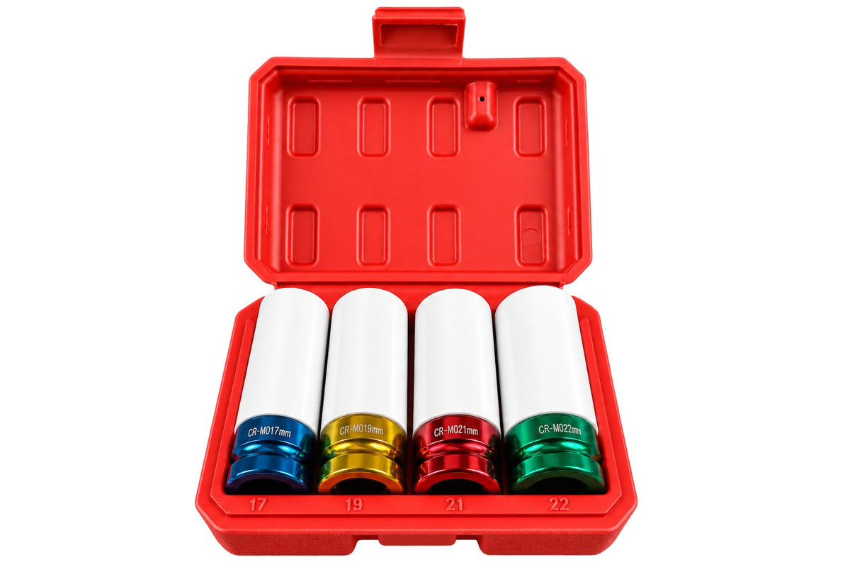 4 db dugókulcs készlet könnyűfém keréktárcsákhoz 1/2 17-22mm GEBO TOOLS