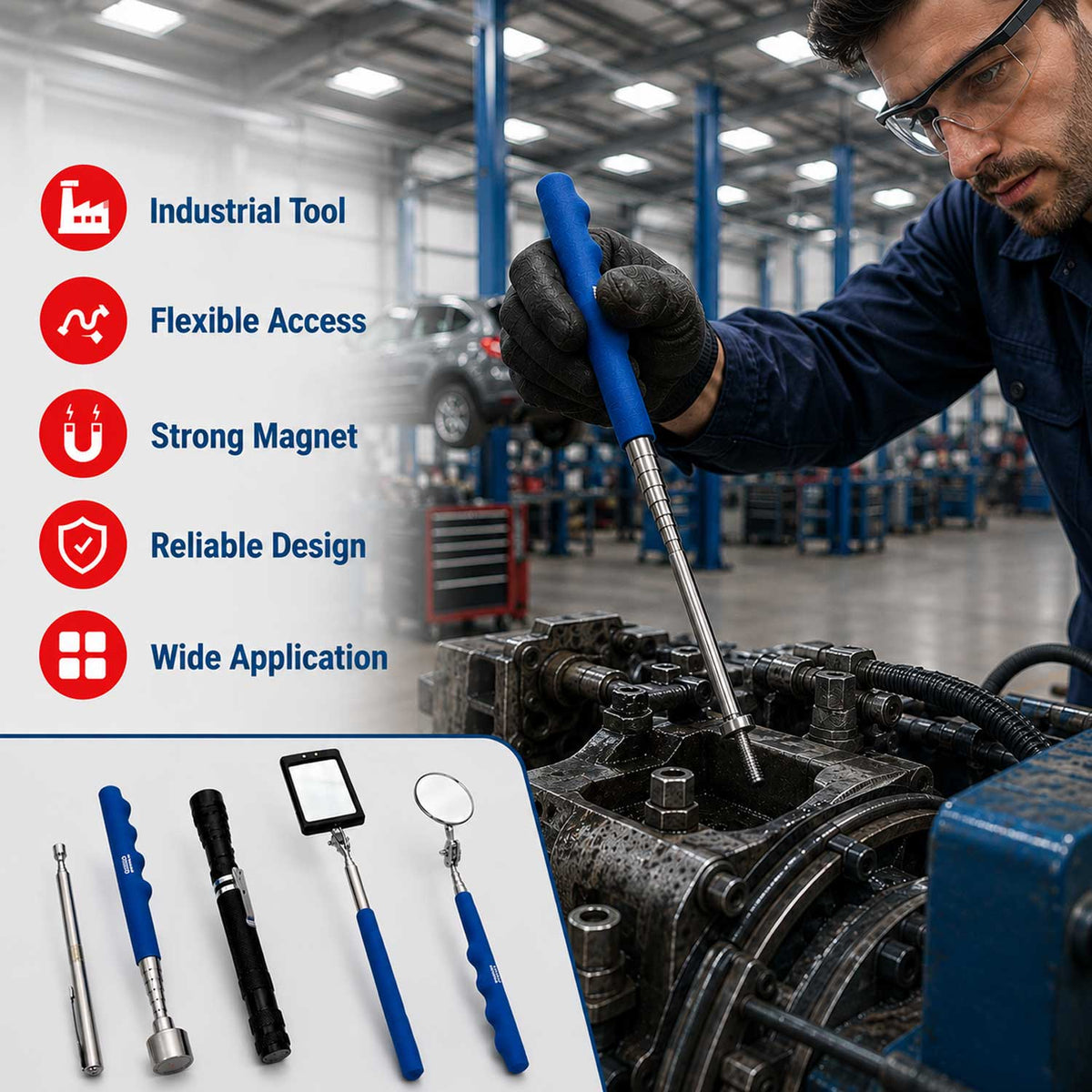 Csavarfelszedő és vizsgáló készlet 5 db GEBO TOOLS
