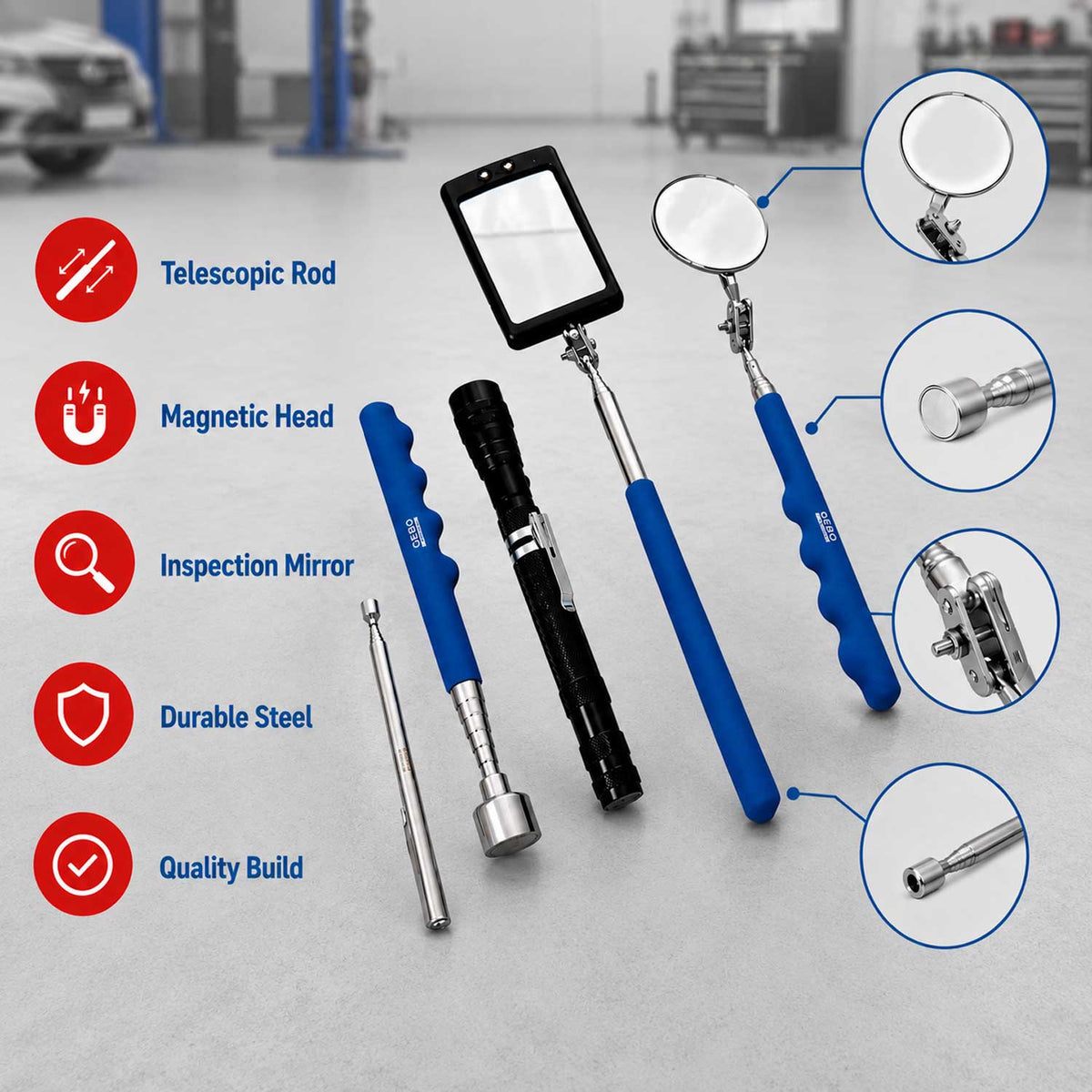 Csavarfelszedő és vizsgáló készlet 5 db GEBO TOOLS