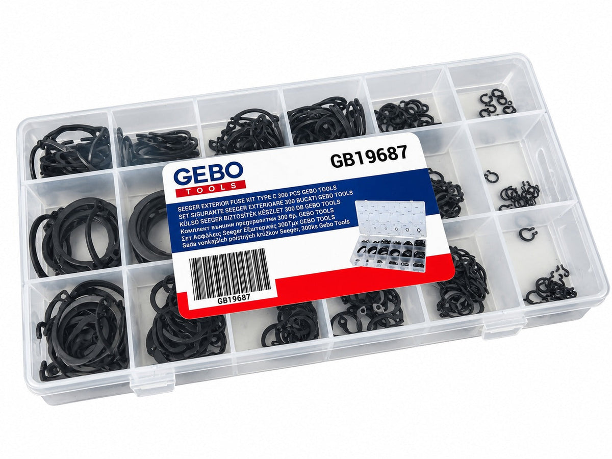 Külső SEEGER biztosíték készlet 300 db GEBO TOOLS