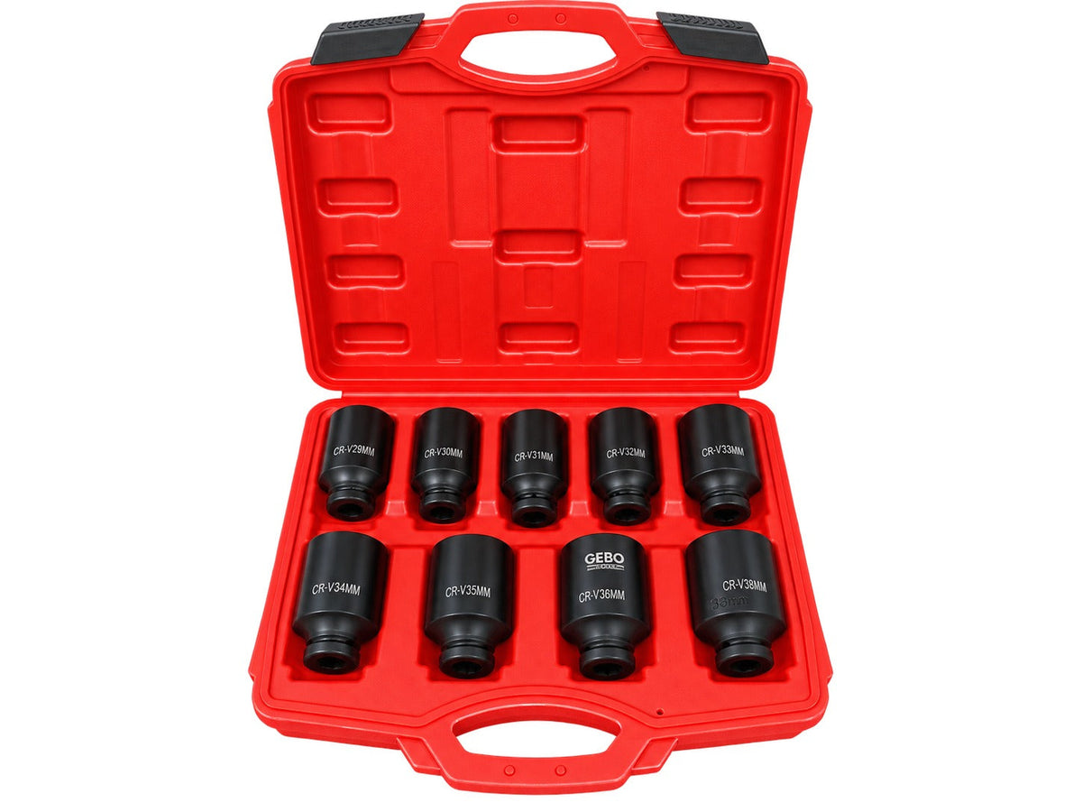 Gépi dugókulcs készlet féltengelyekhez 1/2" 29-38 mm 9 db GEBO TOOLS