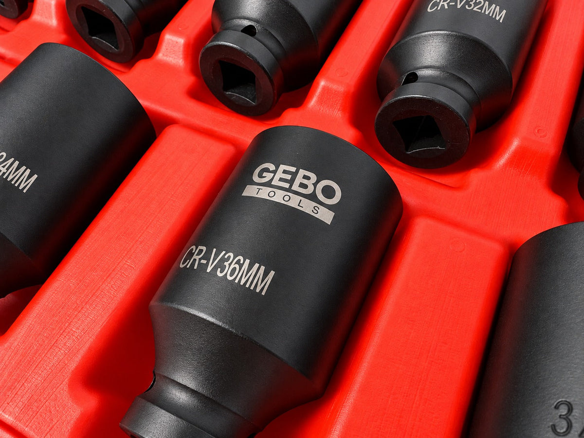 Gépi dugókulcs készlet féltengelyekhez 1/2" 29-38 mm 9 db GEBO TOOLS