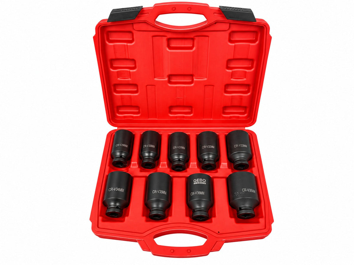 Gépi dugókulcs készlet féltengelyekhez 1/2" 29-38 mm 9 db GEBO TOOLS