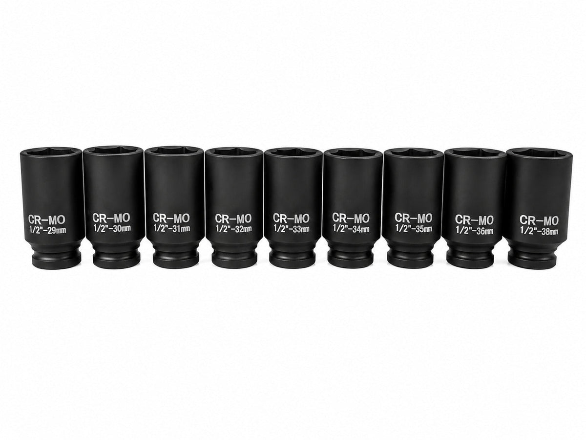Gépi dugókulcs készlet féltengelyekhez 1/2" 9db 29-38mm psa VAG BMW GEBO TOOLS