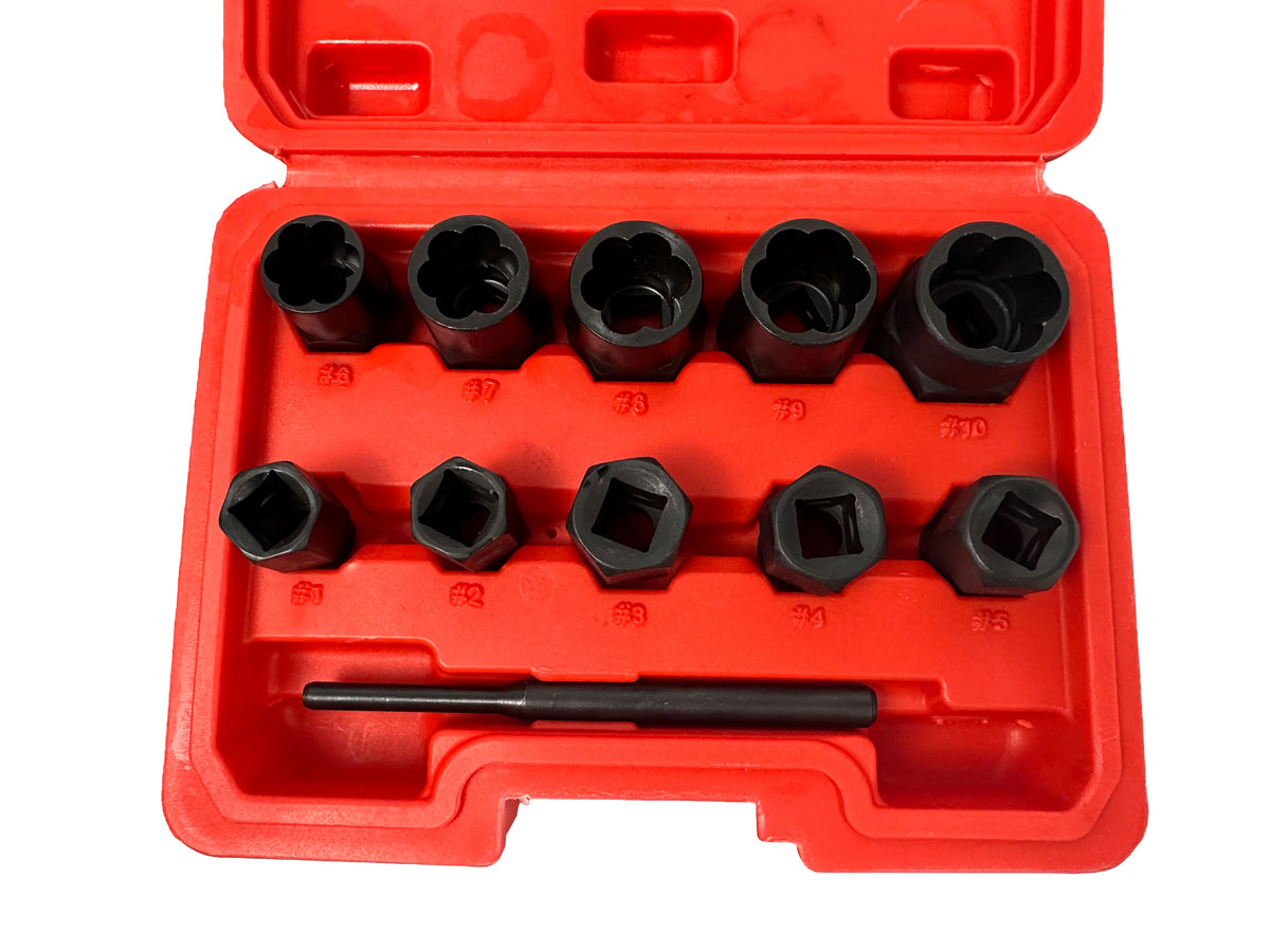 Sérült csavar eltávolító dugókulcs készlet 9-19 mm 11 db GEBO TOOLS