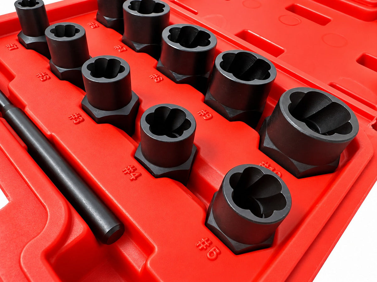 Sérült csavar eltávolító dugókulcs készlet 9-19 mm 11 db GEBO TOOLS