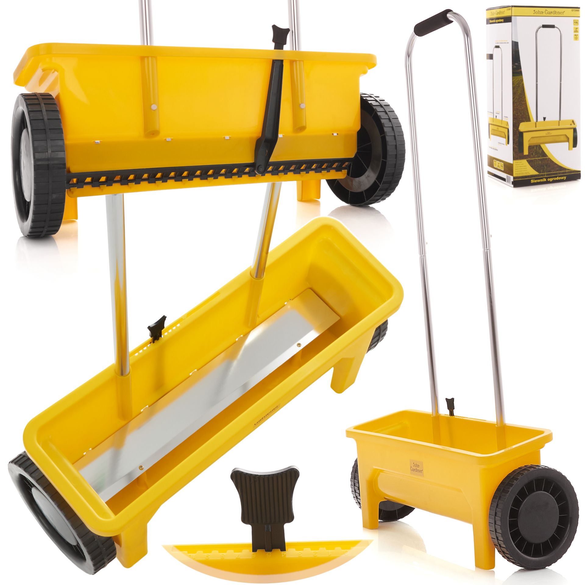 KÉZI VETŐKOCSI 12L MŰTRÁGYA ÉS FŰMAG VETÉSÉHEZ