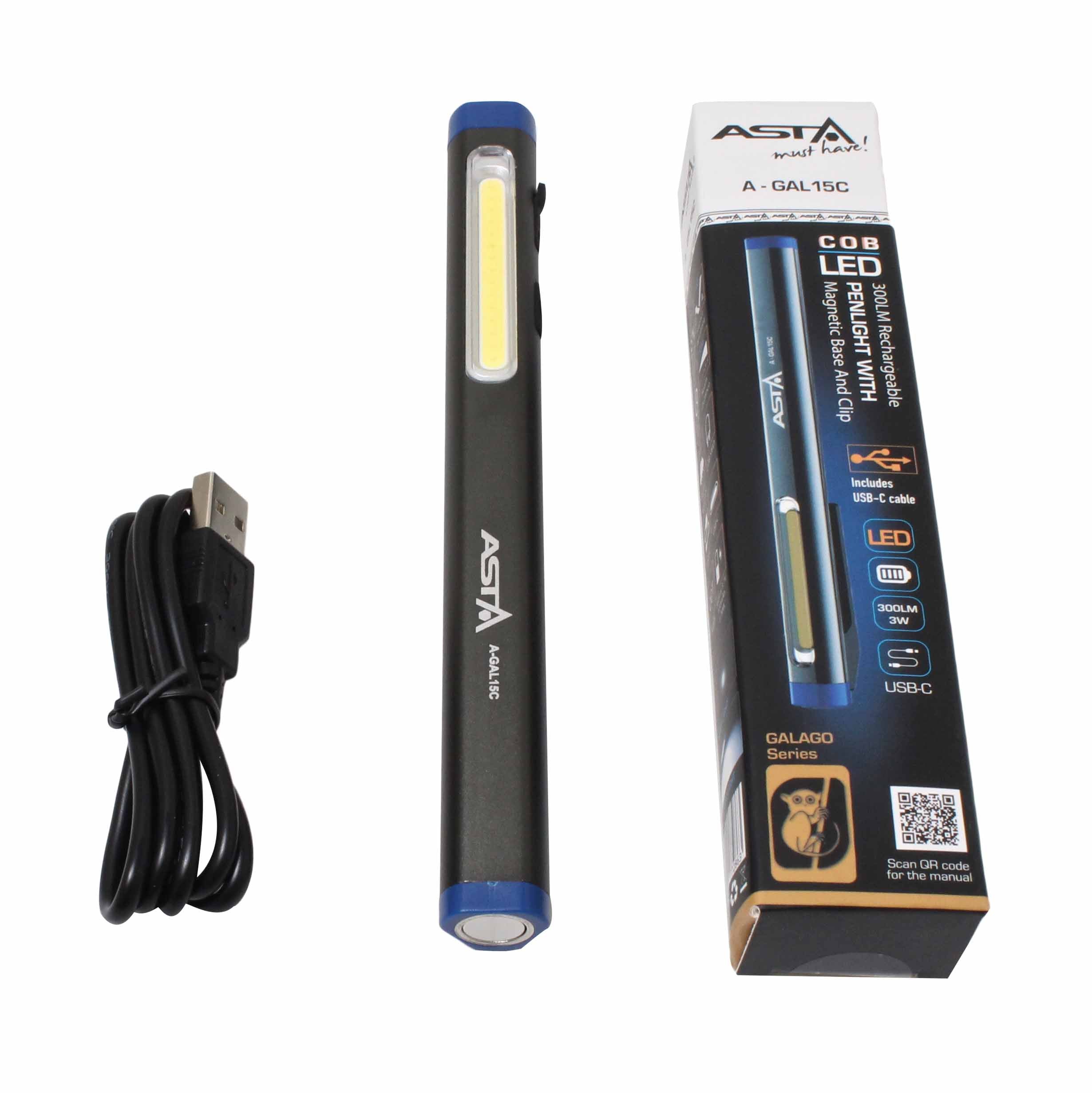 Összehajtható cob LED lámpa akkumulátorral 300 lumen teljesítmény ASTA
