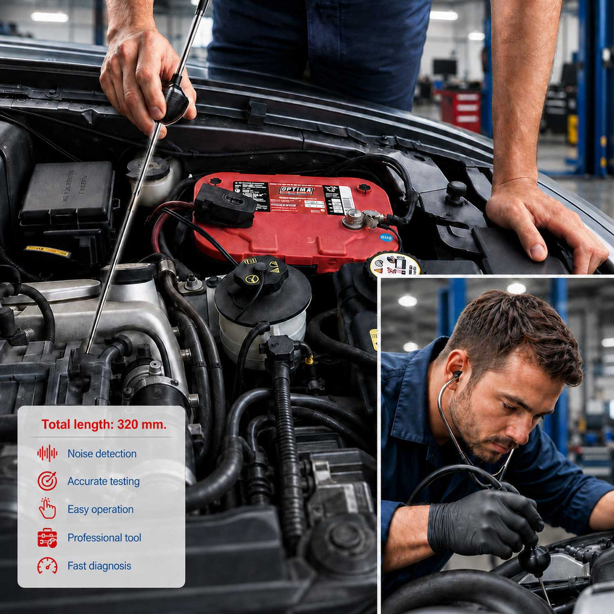 Autó motor blokk sztetoszkóp GEBO TOOLS