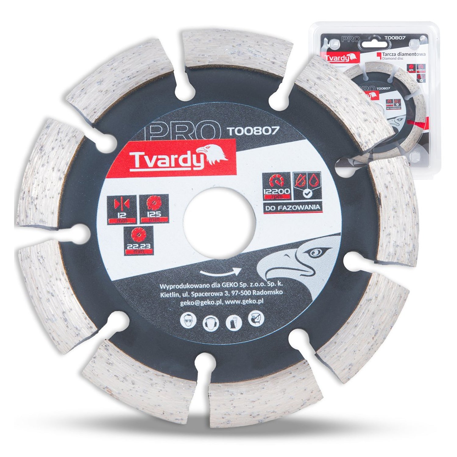 Szegmentált gyémánt vágólap 125x12x22.23 mm TVARDY