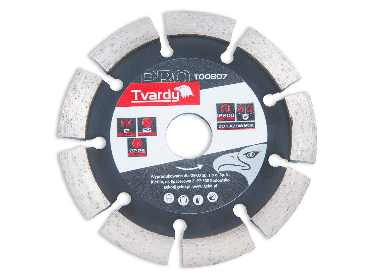 Szegmentált gyémánt vágólap 125x12x22.23 mm TVARDY