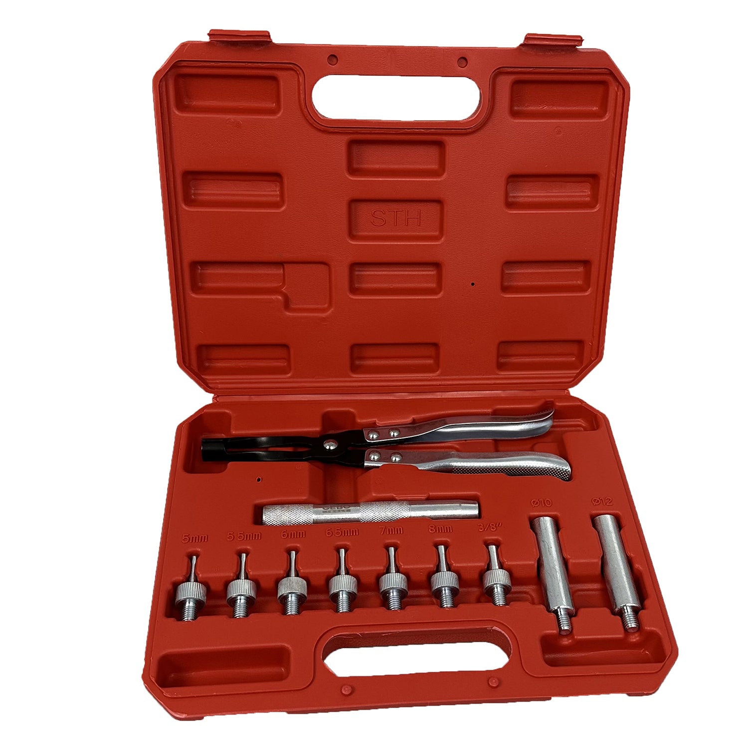 Szelepszárszimering szerelő fogó és adapter készlet 11 db GEBO TOOLS