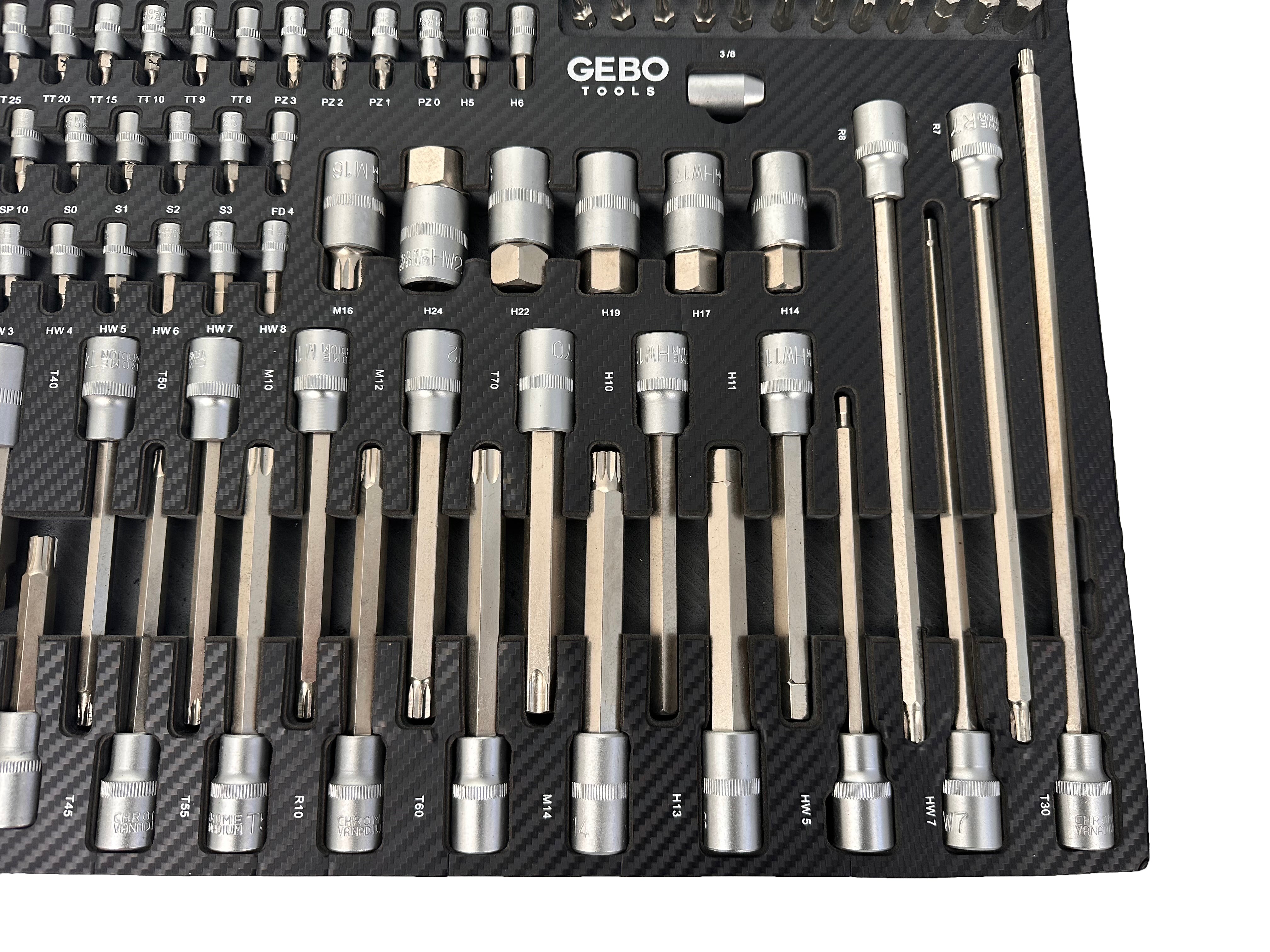 Szerszámos szekrény – szerszámos kocsi bit készlet modul 101 db GEBO TOOLS