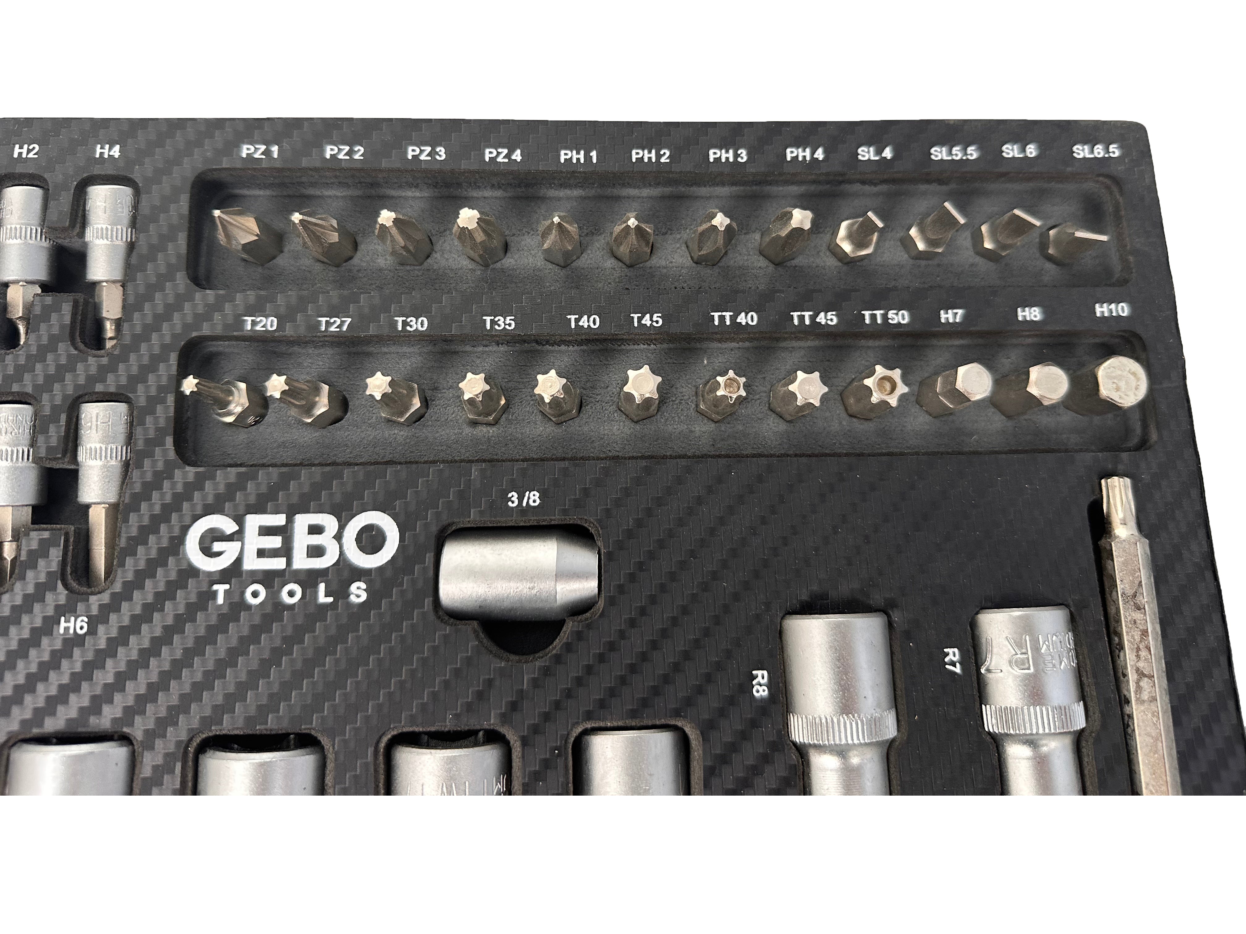 Szerszámos szekrény – szerszámos kocsi bit készlet modul 101 db GEBO TOOLS