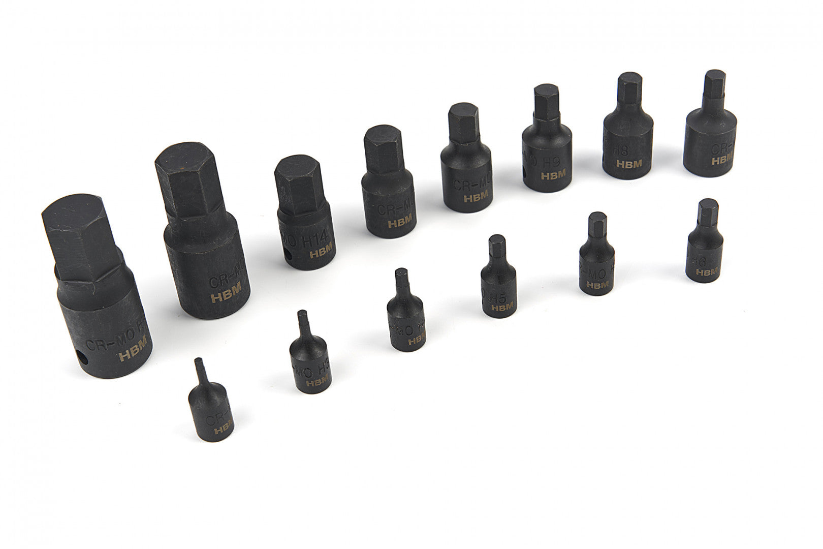 Ütő dugókulcs készlet 2.5-19 mm 1/4"-1/2" 14 db HBM MACHINES hollandia