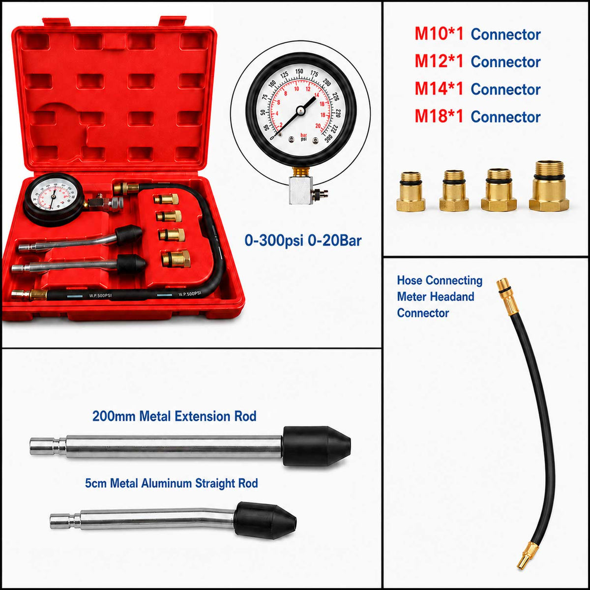 Benzines kompressziomérő 8 db GEBO TOOLS