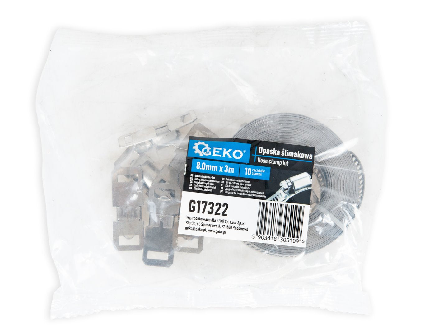 Tömlőbilincs készlet féMSzalagos 8 mm x 3 m 10 db GEKO