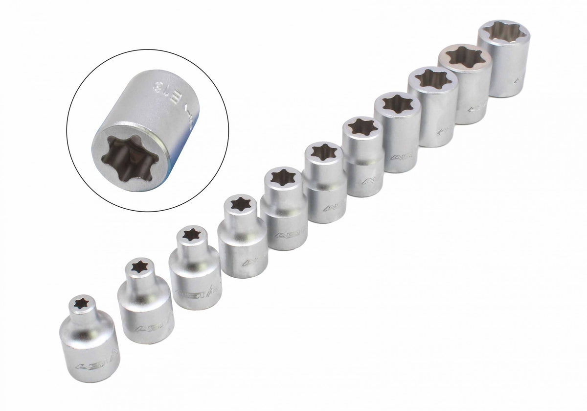 Torx 3/8 e6-e20 dugókulcs készlet 11 db