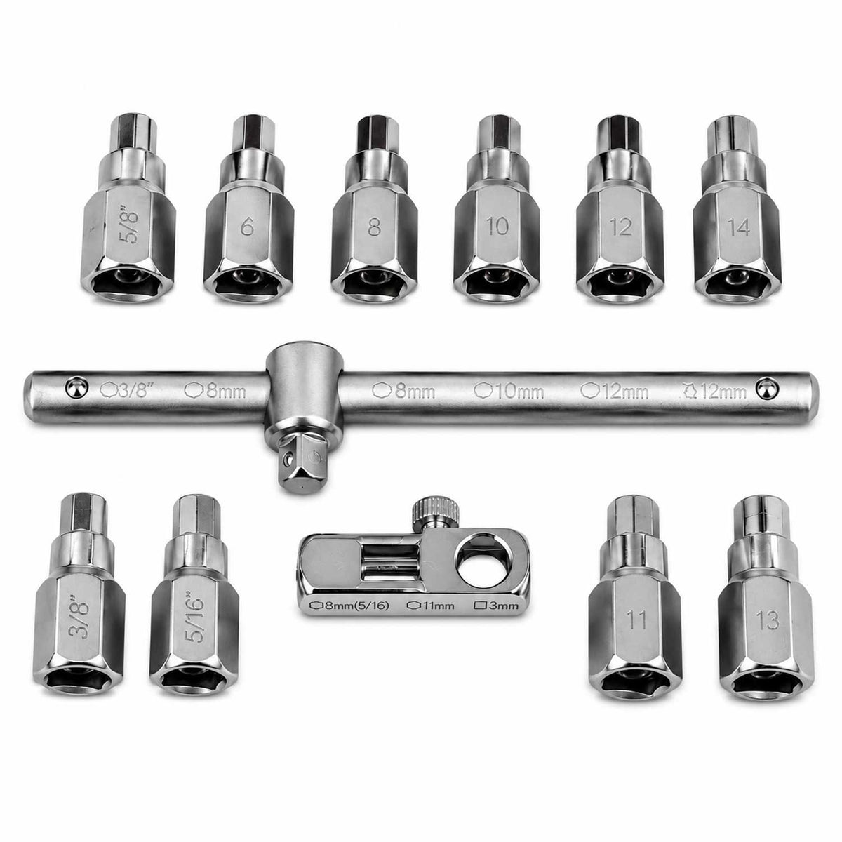 Olajleeresztő csavar kulcs készlet 12 db GEBO TOOLS