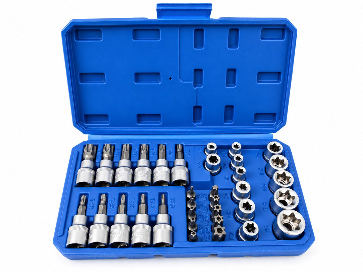 Dugókulcs készlet e-profil TORX 3/8" 34 db t10-t60 e4-e20 GEBO TOOLS
