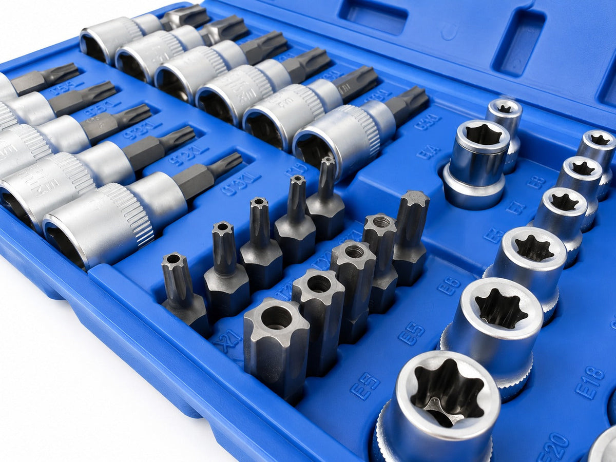 Dugókulcs készlet e-profil TORX 3/8" 34 db t10-t60 e4-e20 GEBO TOOLS