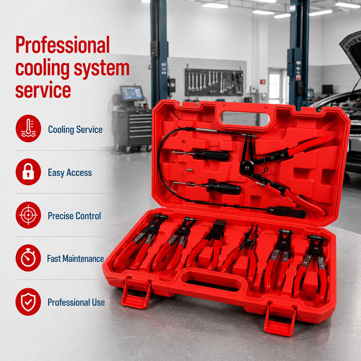 Vízcső bilincsfogó készlet 9 db GEBO TOOLS